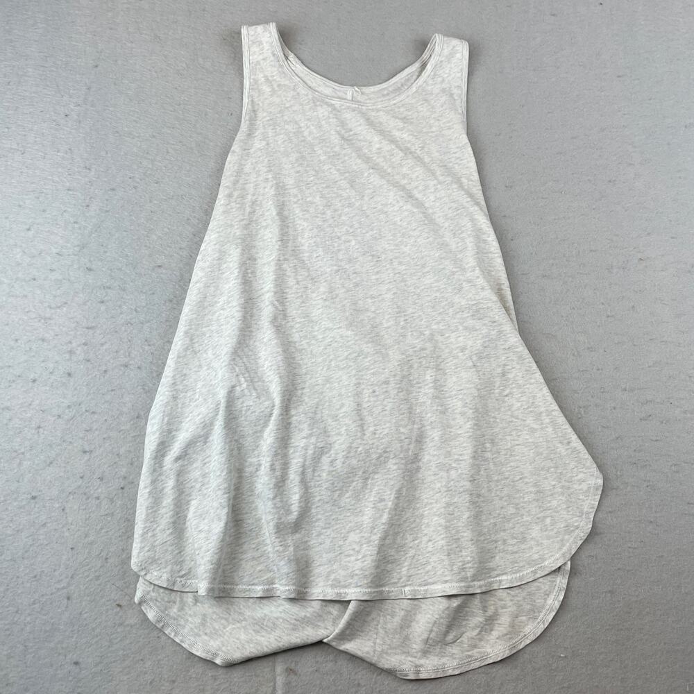 Lululemon Womens Sz S Nulu Wrapback Yoga Tank Top Light Heathered Gray